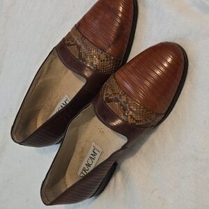 Stracam Made In Italy Brown Leather Dress Shoes Size 10